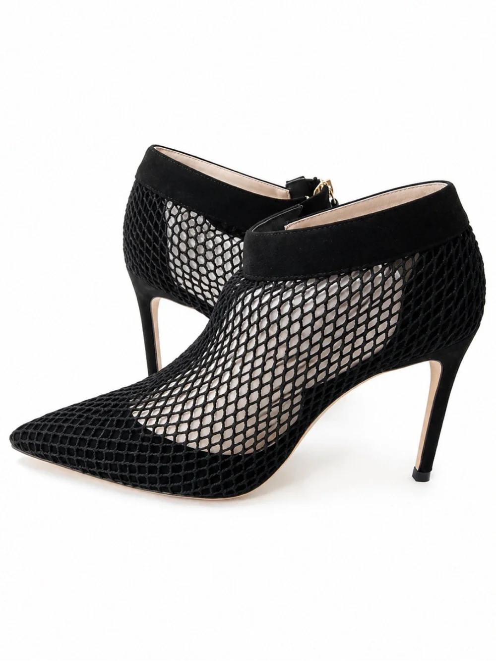 NEW BRIAN ATWOOD Black Mesh Ankle Boots